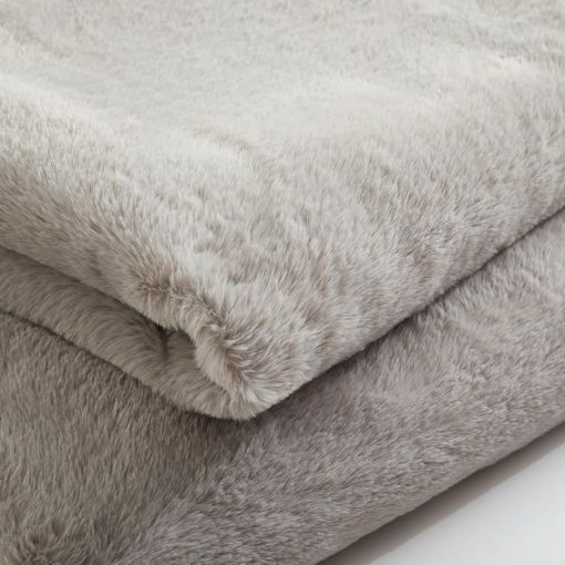 Manta de Piel sintetica de Doble Cara, Suave y Extra Grande Lavable a Maquina, Gris Mink Chinchilla Fox Sombra (Gris Neutro, X-Largo) - Imagen 3