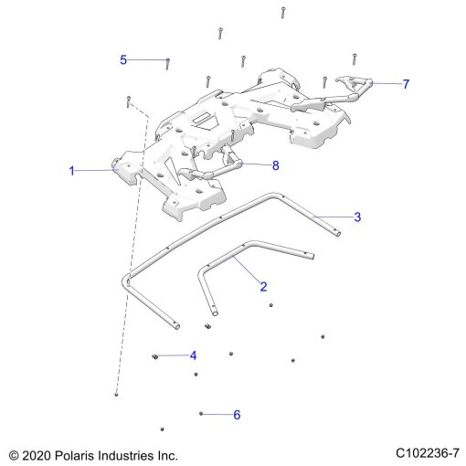 Ensamblaje de Parrilla Trasera de ATV Polaris, Negro Brillante, Pieza OEM Genuina 2635059-070, Cantidad 1 - Imagen 3