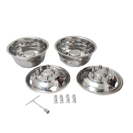 Simulador de rueda de acero inoxidable pulido de 17 pulgadas con 8 pernos y 4 agujeros para 2005-2020 Ford F350 Dually Wheel