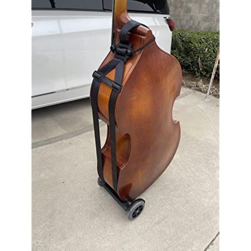 Carrito portatil para contrabajo vertical Vetimobato con ruedas para transportar cuerdas de bajo de tamano 1/10 a 4/4, funciona en interiores y exteriores (carrito con almohadilla suave de 3M) - Imagen 8