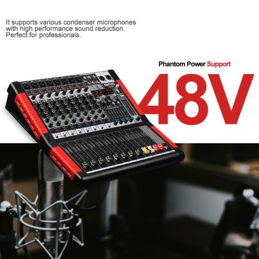 Mezcladora de Audio Profesional BOMGE X-8 de 8 Canales Consola de Mezcla 8 Entradas de Microfono / Linea Interfaz USB/MP3/Bluetooth Entrada 48V Phantom Power 24 FX DSP Para PC, Grabacion de Estudio, Actuacion en Vivo - Imagen 6