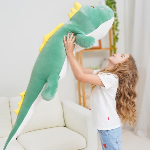 Peluche de dinosaurio gigante de 40 pulgadas, almohada suave de cuerpo de dinosaurio, juguetes de peluche lindos de 3.3 pies de altura, regalos para ninas ninos en Halloween, Navidad, Accion de Gracias, Cumpleanos - Imagen 6