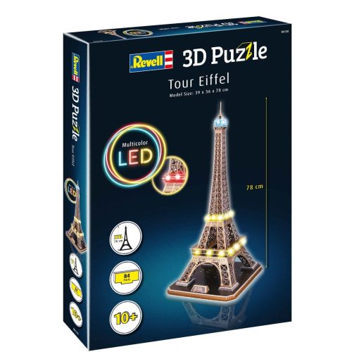 Rompecabezas 3D Grande de la Torre Eiffel con Luces LED Revell para Adultos y Ninos de 10 Anos en Adelante Manualidades Arte y Construccion - 84 Piezas - Imagen 7