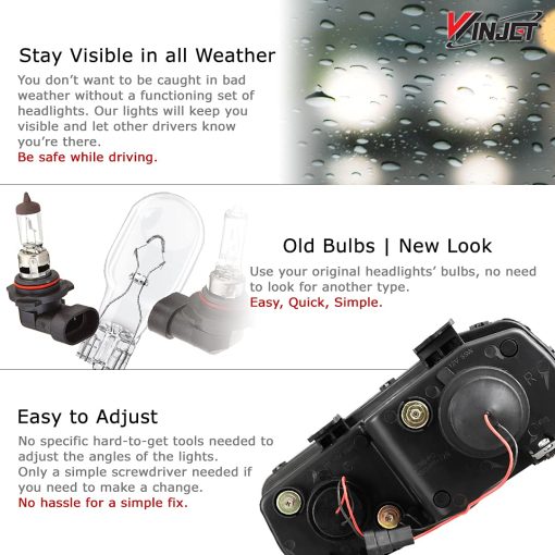 Winjet Compatible con [1994 1995 1996 1997 Acura Integra] Faros Proyectores LED DRL con Halo - Imagen 2