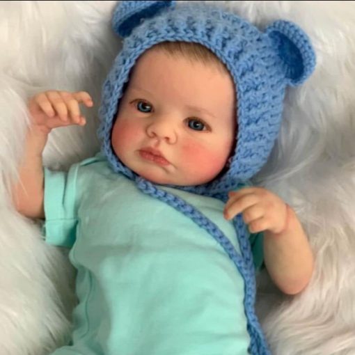 Munecas Reborn CJZYING - Bebe nina realista de 19 pulgadas hecha a mano con cuerpo completo de silicona y kit de alimentacion, regalo para ninos de 3 anos en adelante - Imagen 3