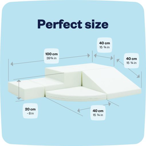 Juego de escalada suave IGLU para interiores, set de espuma de 5 formas, juguetes de escalada para bebes de 1 ano (Blanco, Cuero Vegano) - Imagen 2