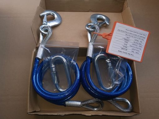 Cables de seguridad para remolque DLLRV de 68 pulgadas para barra de remolque - Capacidad de carga de 12,000 lbs - Un par - Paquete de dos - Imagen 4