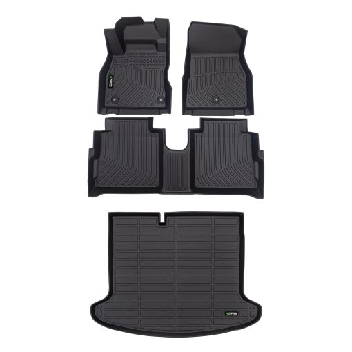 Tapetes de Piso y Forro de Carga para Nissan Kicks 2018-2024 Proteccion Completa para Todas las Estaciones Juego Completo - Negro