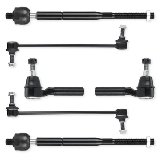 Brazos de control inferiores delanteros con juntas de bola + barras estabilizadoras + extremo de barra de direccion de repuesto para Dodge Caliber Jeep Compass Patriot 2007-2017 - Juego de 8 piezas - Imagen 5