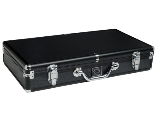 Set de Mah Jongg White Swan - Fichas Blancas/Burdeos - Brazos Empujadores Modernos - Estuche de Aluminio - Negro - Imagen 4