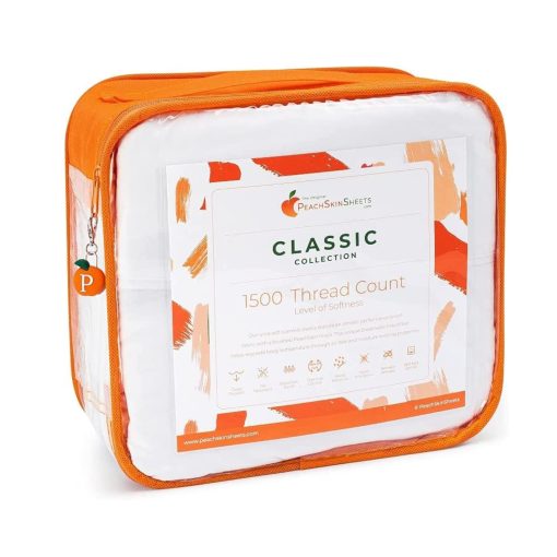 Juego de sabanas PeachSkinSheets Beach Blue - Nivel de Suavidad de 1500tc - Sabanas extrasuaves para dormilones calurosos y sudores nocturnos - Tamano Queen - Imagen 5