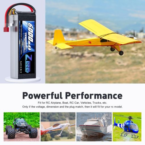 Bateria Lipo Zeee 4S 6000mAh 60C 14.8V con Estuche Suave y Conector Deans Compatible con Aviones RC Quadcopters Helicopteros Coches Camiones Barcos - Imagen 5