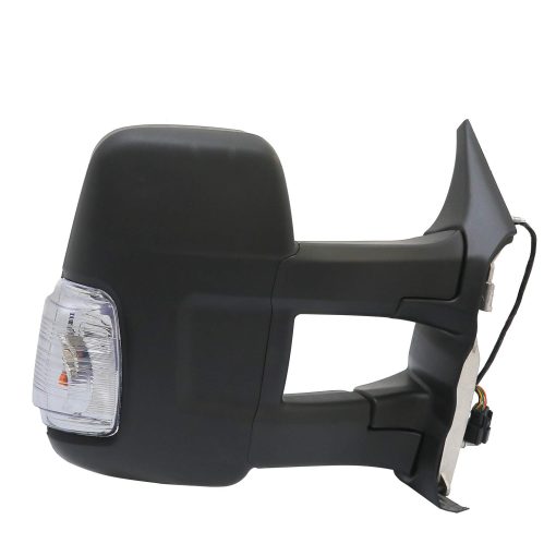 Espejo del lado derecho del pasajero para reemplazo, espejo electrico de brazo largo con calefaccion y con indicador para Ford Transit 150 250 350 desde 2015 en adelante