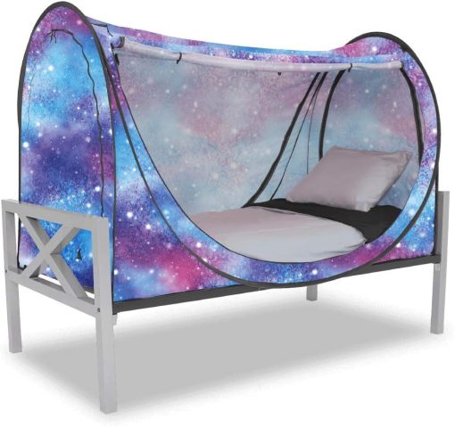Carpa de Cama de privacidad Pop up Eclipse Bed Tent Bed Drapes (Unicorn Galaxy, Queen) - Imagen 3