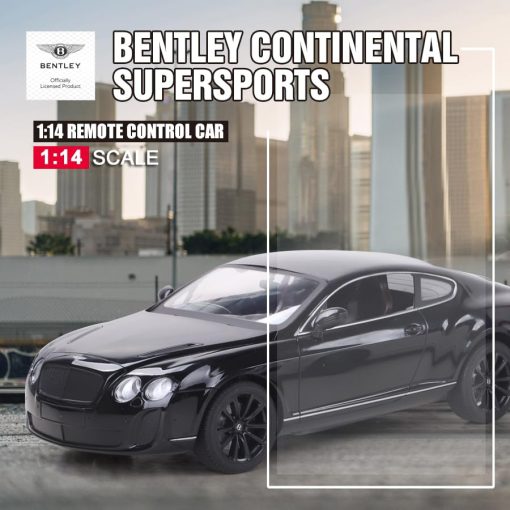 Coche de Control Remoto Vinie para Ninos, RC Cars Bentley GT Supersport, Escala 1:14 Juguetes Oficiales con Licencia para Ninos, Coche de Deriva con Luces LED Geniales, Regalo de Cumpleanos para Nino de 4 5 6 7 8 9 10 11 12 Anos (Negro) - Imagen 2