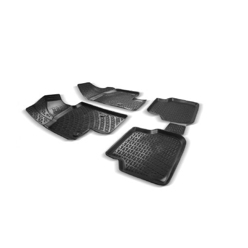 Tapetes para piso RizLiner 2021-2024 Ford F-150 SuperCrew con Almacenamiento Abatible (Asientos de Cubo) & F-150 Lightning & F-150 Raptor Tapetes de Piso 3D Personalizado Compatible con Tapetes de Auto de Goma para F-150 (Frontales & Traseros, Negro) - Imagen 7