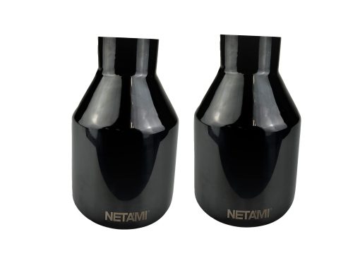Punta de escape NETAMI de acero inoxidable negro cromado doble pared de 2.5" a 4" 2 paquetes - Imagen 2