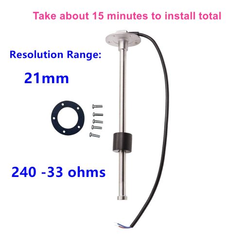 AODITECK 240-33 ohms 14"(360mm) Unidad de Envio de Combustible Marino para Barco Camion Coche Vehiculo Unidad de Envio de Combustible Unidad de Nivel de Combustible Indicador de Combustible Unidad de Envio de Agua Sensor de Nivel de Agua - Imagen 2