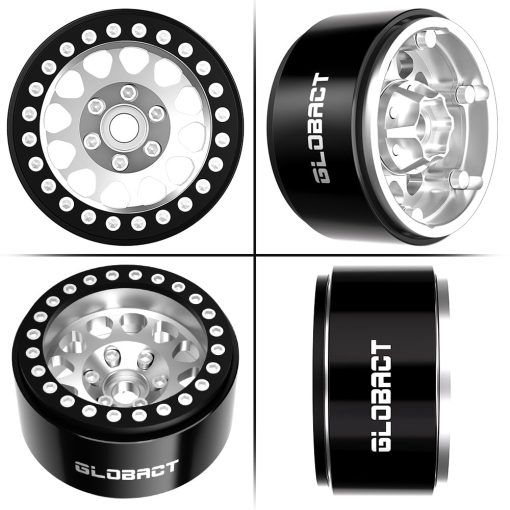 EPINON RC 1.9inch Beadlock Wheels - Offset -10.5mm Aro de Rueda de Aluminio para Coche Crawler 1/10 RC Axial SCX10 UTB10 TRX4 TRX6 Redcat Gen7 Gen8 VS4-10 Accesorios de Actualizacion (4 Unidades Plata) - Imagen 7