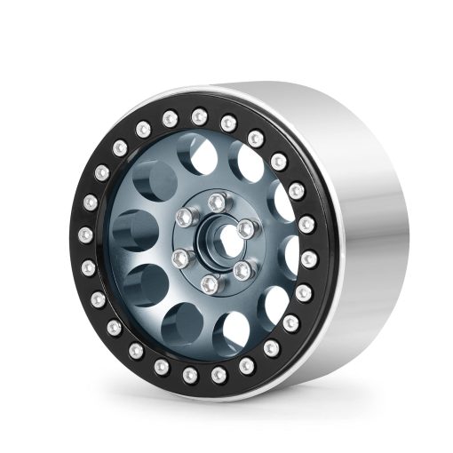 Maleonn 4PCS RC Llantas de Aleacion de Aluminio 2.2 Beadlock 35mm Juego de Cubos de Rueda Metalicos para Escala 1/10 SCX10 D90 Wraith 90048 90018 RR10 Accesorios para Coches con RC Crawler, Titanio y Negro - Imagen 8