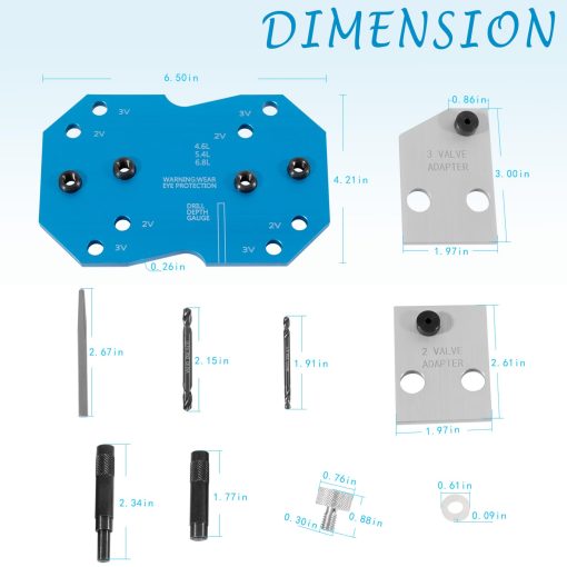 Plantilla de Taladro para Colector besttruck 68500 para Ford 2V y 3V Disenada para Quitar Pernos Rotos del Colector de Escape - Imagen 7
