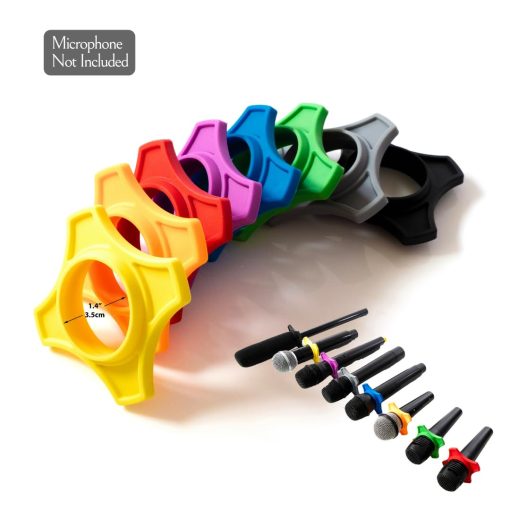 Soporte Multi Microfono Simplurfi Para Soporte de Microfono - Bandeja Cuadrada para hasta 8 Microfonos Organizador y Exhibidor en Escena - Incluye 8 Anillos Antivuelco - Imagen 6