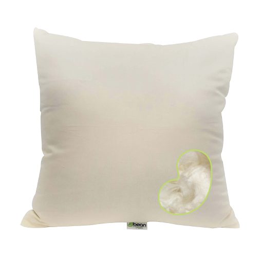 Almohada de Kapok de Bean Products - Tamano Euro 20 x 20, Algodon Organico, Vegano, Calidad Premium - Fabricada en USA Almohada para Cuello Cama Cuerpo Cojin de Suelo Sofa Lanzamiento Refuerzo - Tela y Relleno Ecologico Organico
