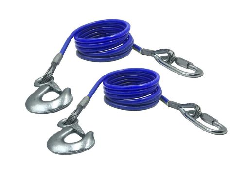 Cables de seguridad para remolque DLLRV de 68 pulgadas para barra de remolque - Capacidad de carga de 12,000 lbs - Un par - Paquete de dos