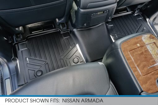 Juego de alfombras SMARTLINER a medida para 2 filas en negro compatible con Nissan Armada/Infiniti QX80 2019-2022 - Imagen 4