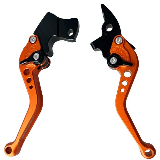 Palancas de Freno y Embrague Cortas RIDE IT para RC125 RC200 RC390 2014 2015 2016 2017 2018 2019 2020 2021, 390 Adventure 2020-2021, Compatible con Duke 125/200/390 2014-2021 - Naranja
