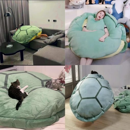 Almohada gigante con forma de caparazon de tortuga de 59 pulgadas de tamano, almohada ponderada de peluche para adultos, regalo divertido para disfraz (59 pulgadas) - Imagen 7