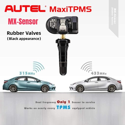 Autel MaxiTPMS MX Sensor 20pcs Pack Rubber Stem 315/433MHz TPMS Sensor Universal Tire Sensor Programmed by TPMS Tool TS401 TS408 TS508 TS601 TS608 MK808TS MX808TS MS906TS ITS600 - Imagen 7