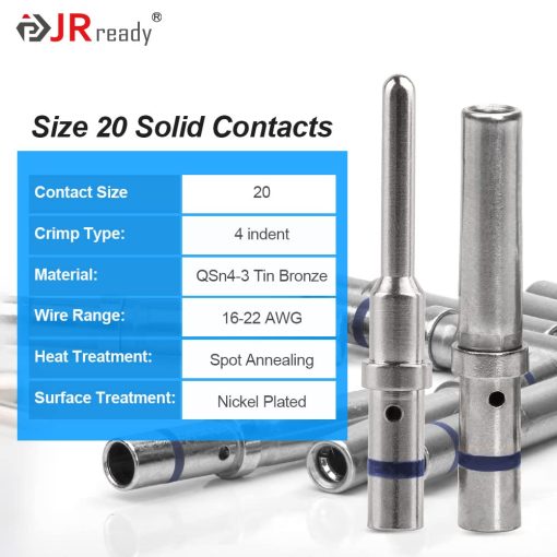 JRready ST6307-1 Kit de Conectores Deutsch DTM 2 3 4 6 8 y 12 Pines Conector Electrico Automotriz con Crimper ACT-M202, Contactos Solidos Tamano 20 para Cableado de Crimp 16-22AWG, 7.5A - Imagen 4