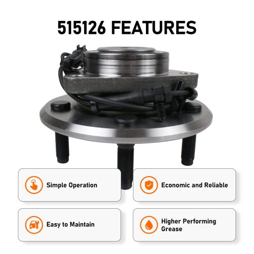 MACEL 515126 Ensamble de Cubo de Rueda Delantera y Rodamiento Compatible con 2009-2010 Dodge Ram 1500, 2011 Ram 1500 con ABS 5 birlos - Imagen 5