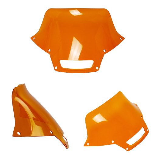 Parabrisas Spoilered POWER JAMES Naranja de 7.0 Pulgadas para Harley Davidson 2022-24 Low Rider ST EI Diabo FXRST FXLRST (PMMA Naranja)