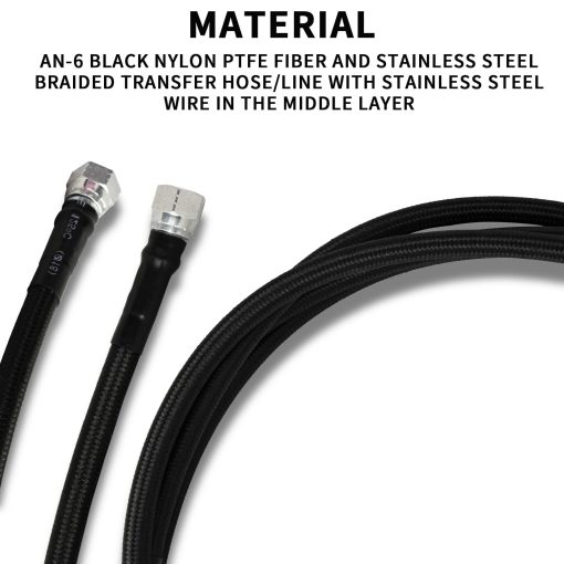 Lineas de Enfriamiento de Transmision de Repuesto para Automoviles MuRealy - Manguera Trenzada de Nylon Negra Mejorada 6AN de 70 pulgadas, Compatible con GM Chevy Ford Turbo 700R4 4L60E 4L65E 4L80E - Imagen 5