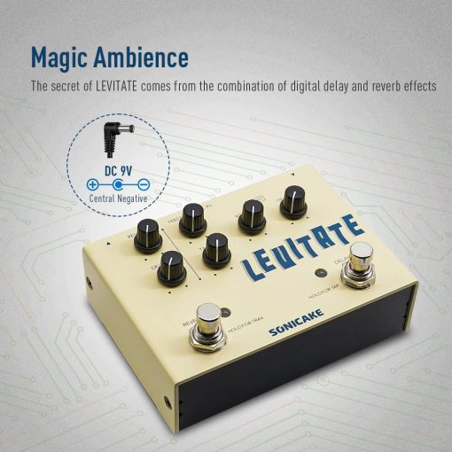Pedal de Efectos de Guitarra SONICAKE Delay Reverb 2 en 1 Levitate Digital - Imagen 2