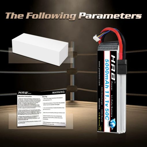 HRB 2PCS 3S 5000mAh Bateria Lipo 11.1V 50C 100C con Conector TR Compatible con RC Helicoptero Avion Cuadricoptero Coche Camion Barco - Imagen 6