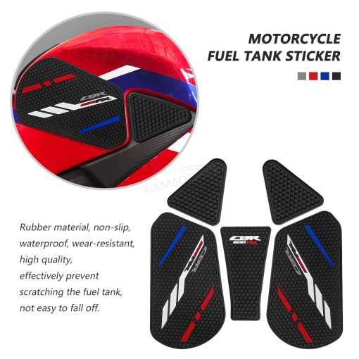 For CBR 600 RR Tank Pad 2020-2023 Accesorios para Motocicletas CBR600RR Protector de Tanque de Combustible Antideslizante Protector de Tanque de Combustible Lado Almohadilla de Agarre Rodilla Almohadilla 600 - Imagen 6