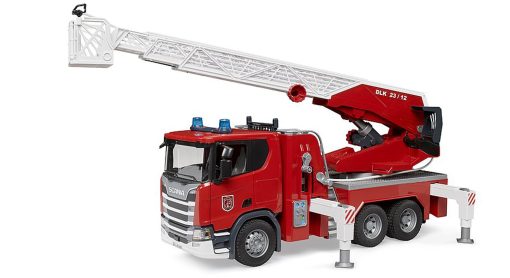 Bruder - Camion de bomberos SCANIA Super 560R con bomba de agua y modulo de luces y sonido (Reemplaza 03590)