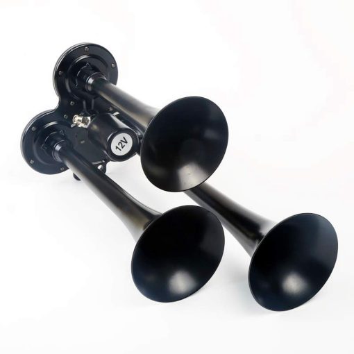 Claxon para coche Viping Air Horn 160DB Tres tubos negro La valvula electromagnetica electrovalvula Control electronico bocina coche Electrica impermeable altavoz coche para cualquier vehiculo de 12V camion Lorry carro barco - Imagen 4