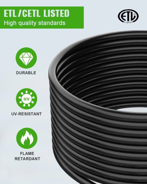 SCITOO Cable de Extension para RV de 30 Amperios 50 Pies, Cables de Calibre 10AWG/3C de Servicio Pesado con Enchufe NEMA TT-30P Macho y Hembra NEMA TT-30R a Adaptador Macho de 15 Amperios para Remolque de RV Campistas Caravana, ETL/CETL Listado - Imagen 3