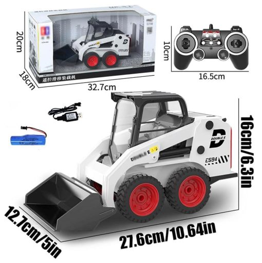 FANXMF RC Skid Steer Loader 1/14 11 Canal Control Remoto Bulldozer Oruga con Luces Sonido 2.4G Funcion Completa Cargadora Frontal Tractor Excavadora Juguetes Vehiculo Construccion Camion Ingenieria - Imagen 2