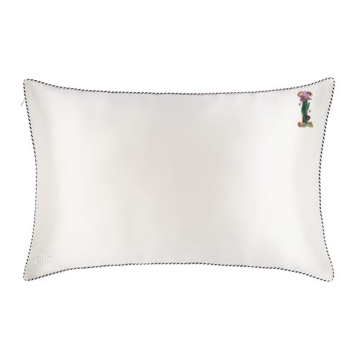 Funda de almohada de seda pura - 100% pura seda mulberry de 22 momme - Tamano estandar de reina - Coleccion Inicial: Letra I (20" x 30") - Imagen 9
