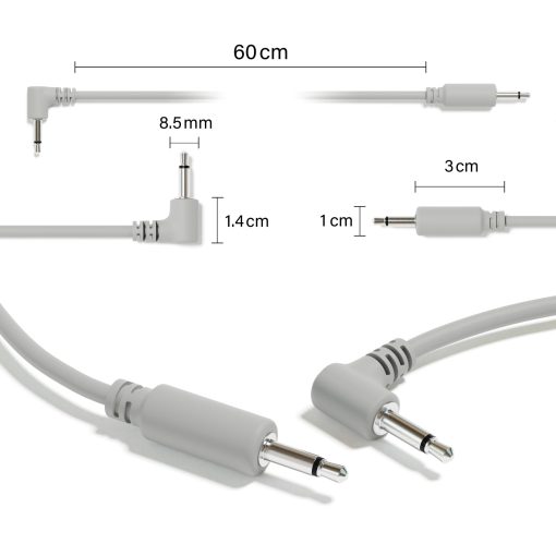 ExcelValley - Cables de Patch Hibridos Mono Modulares - TS 3.5mm 1/8" - Sintetizador Eurorack Synth [13-Pack | 150 cm - 59.06"] - Imagen 2