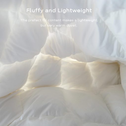 Edredon de lujo de fibra de plumon HYVIF tamaño extragrande para cama King - Relleno de 800 Fill Power para todas las estaciones - Ligero y esponjoso - King extragrande 98" x 120" - Imagen 4