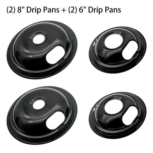 Conjunto de bandejas de goteo de porcelana para cocina W10288051 y unidad de elemento de quemador de cocina electrica MP22YA por SupHomie - Compatible con estufa electrica Whirlpool Amana - Imagen 2