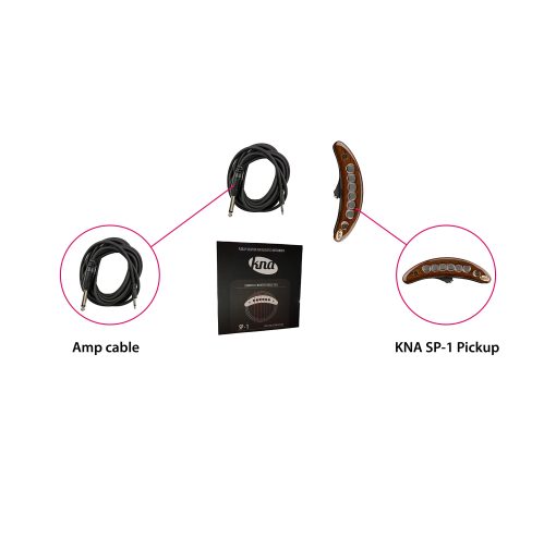 Pastilla de Guitarra Acustica KNA para Sonido en la Boca Pasiva, Cable de Instrumento 1/8" a 1/4" Pickup de Bobina Simple (SP-1) - Imagen 6