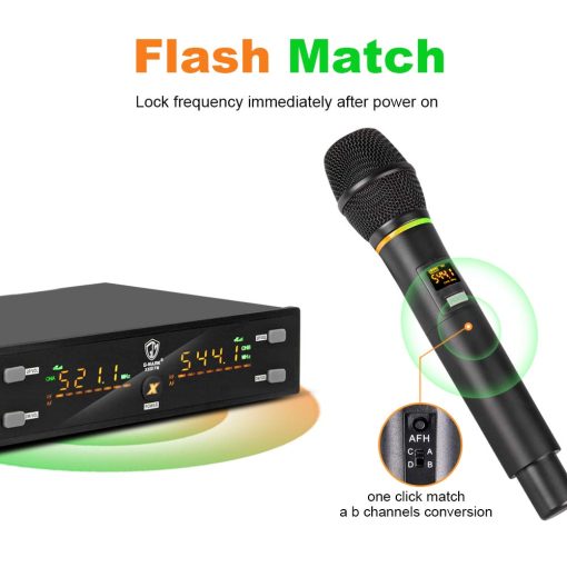 Sistema de Microfonos Inalambricos G-MARK X320FM, Microfono Dinamico Inalambrico de Metal Dual UHF Profesional para Cantar, Karaoke, Iglesia, DJ, Boda, Reunion, Discurso en Escenario, Fiesta, 200FT - Imagen 4