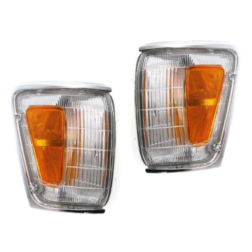 Ensamble de Luz de Paseo/Esquina Par Izquierdo y Derecho Cromado para Toyota Pickup 4WD 1989-1991/4Runner 1990 1991 | TO2520124 | TO2521126 | 81620-89179